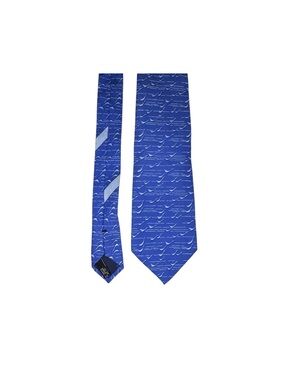 Salvatore Ferragamo Mens Tie Blue Birds Ocean Waves 100% Silk Made Italy 58”